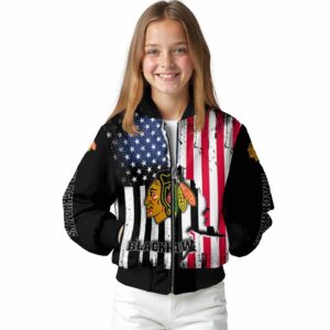 chicago blackhawks patriotic theme black jacket top rated jacketwow