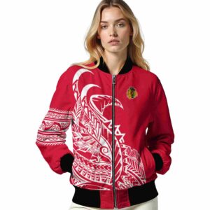 chicago blackhawks tribal art red white black jacket latest model jacketwow