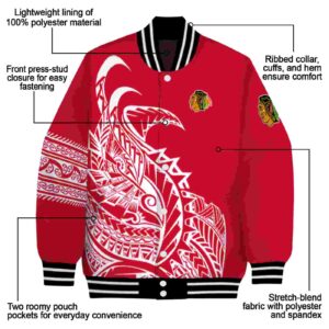 chicago blackhawks tribal art red white black jacket new arrival jacketwow