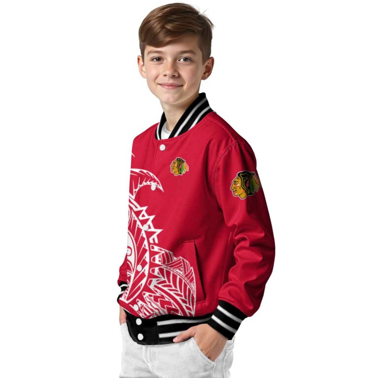 chicago blackhawks tribal art red white black jacket trendy jacketwow