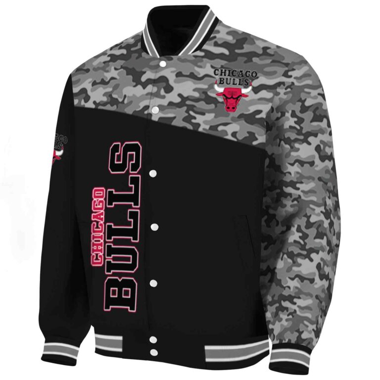 chicago bulls camo patchwork black jacket best selling jacketwow