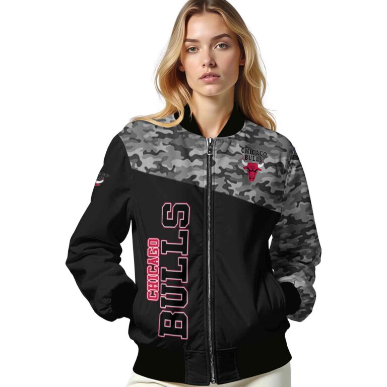chicago bulls camo patchwork black jacket latest model jacketwow