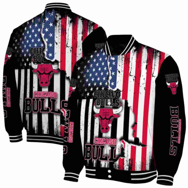 chicago bulls patriotic theme black jacket fashion forward jacketwow