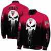 chicago bulls punisher skull red black white jacket fashion forward jacketwow
