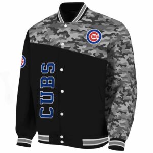 chicago cubs camo patchwork black jacket best selling jacketwow
