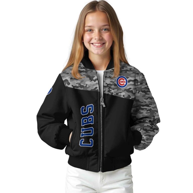 chicago cubs camo patchwork black jacket top rated jacketwow