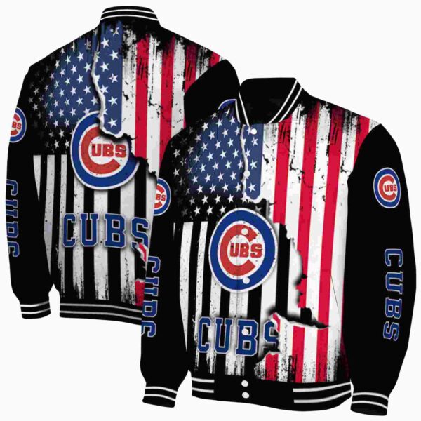 chicago cubs patriotic theme black jacket fashion forward jacketwow