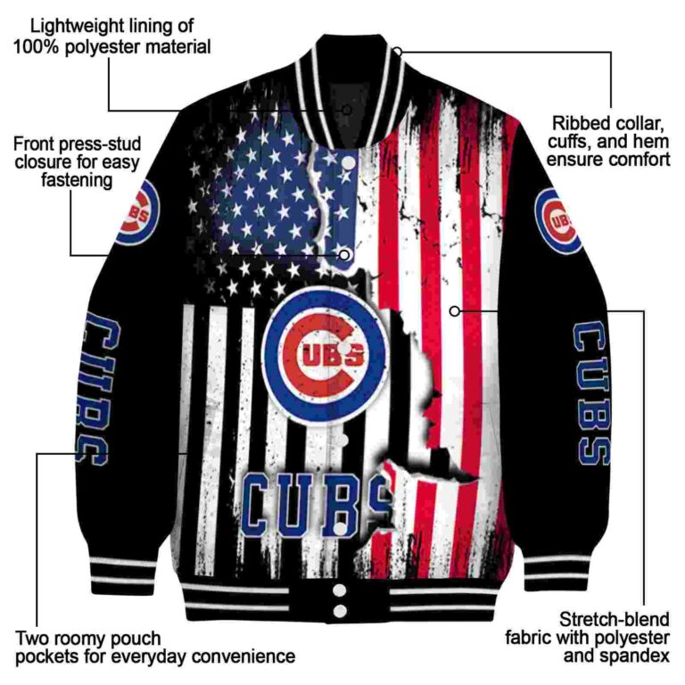 chicago cubs patriotic theme black jacket new arrival jacketwow