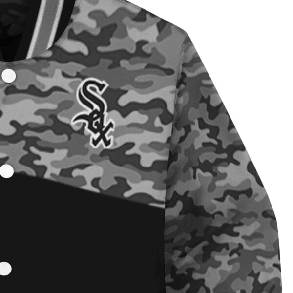 chicago white sox camo patchwork black jacket premium grade jacketwow