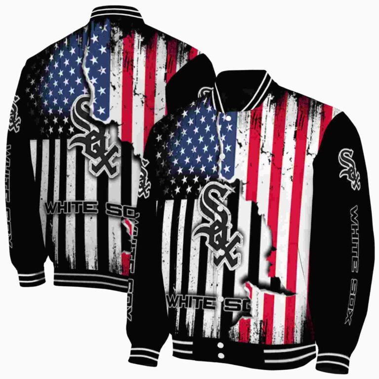chicago white sox patriotic theme black jacket fashion forward jacketwow