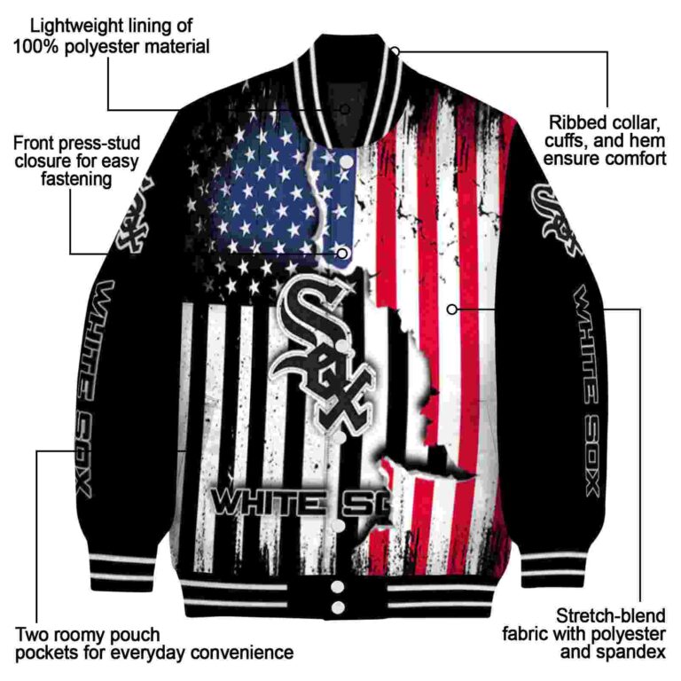 chicago white sox patriotic theme black jacket new arrival jacketwow