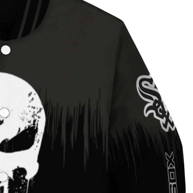 chicago white sox punisher skull black white jacket premium grade jacketwow