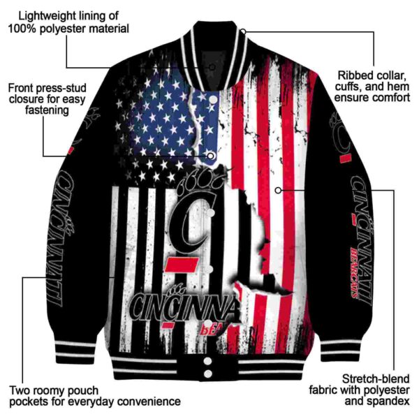 cincinnati bearcats patriotic theme black jacket new arrival jacketwow