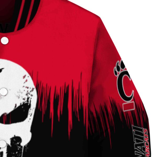 cincinnati bearcats punisher skull red black white jacket premium grade jacketwow