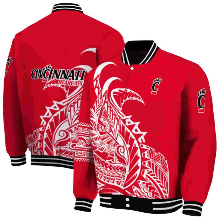 cincinnati bearcats tribal art red white black jacket fashion forward jacketwow