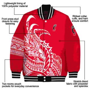 cincinnati bearcats tribal art red white black jacket new arrival jacketwow