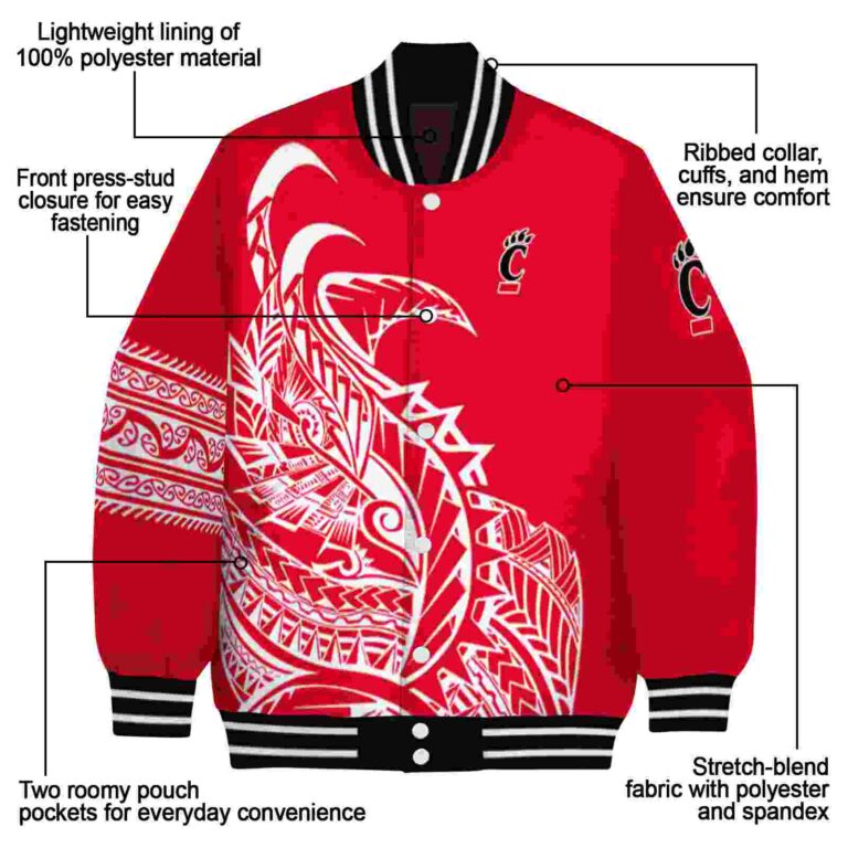 cincinnati bearcats tribal art red white black jacket new arrival jacketwow