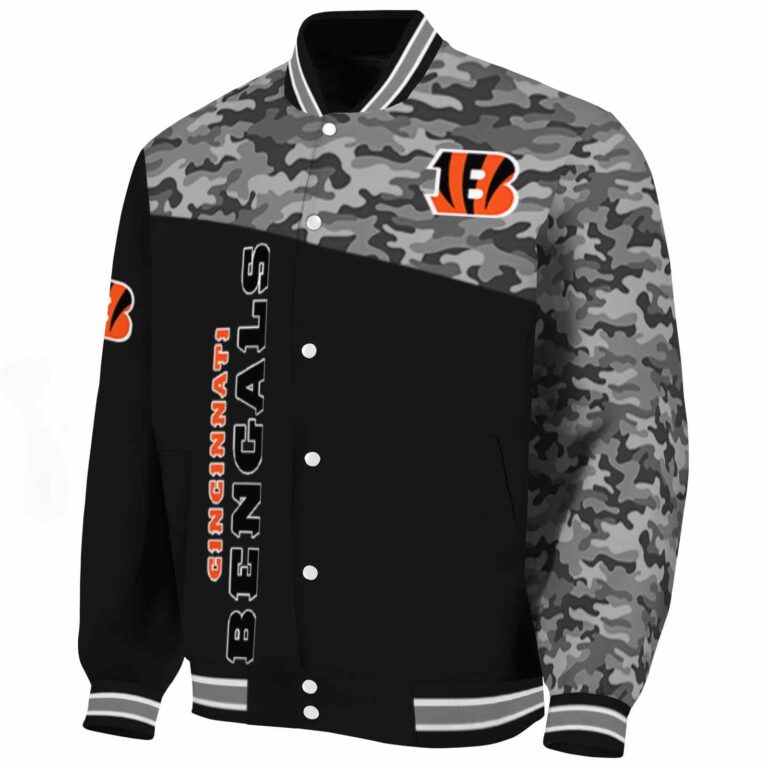 cincinnati bengals camo patchwork black jacket best selling jacketwow