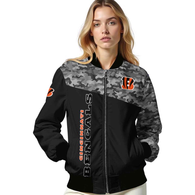 cincinnati bengals camo patchwork black jacket latest model jacketwow