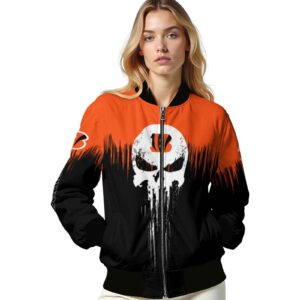 cincinnati bengals punisher skull orange black white jacket latest model jacketwow