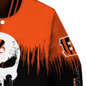 cincinnati bengals punisher skull orange black white jacket premium grade jacketwow