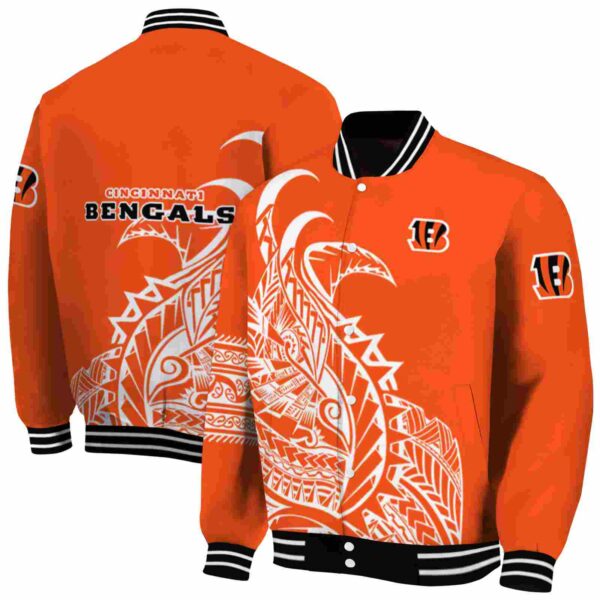 cincinnati bengals tribal art orange white black jacket fashion forward jacketwow