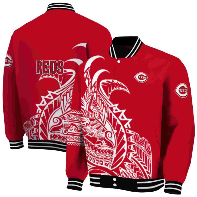 cincinnati reds tribal art red white black jacket fashion forward jacketwow