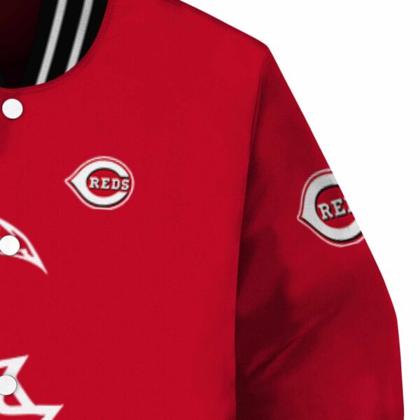 cincinnati reds tribal art red white black jacket premium grade jacketwow