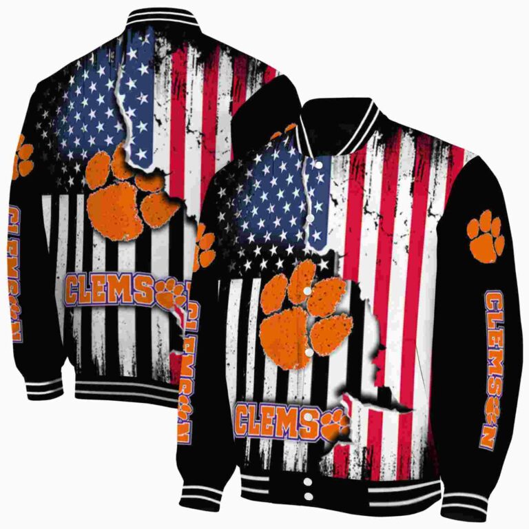 clemson tigers patriotic theme black jacket fashion forward jacketwow