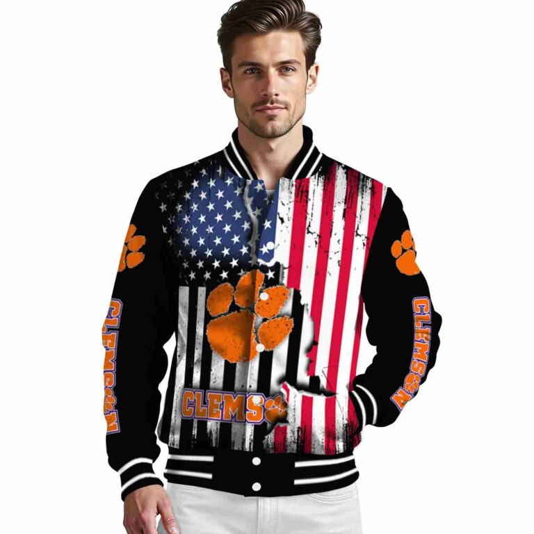 clemson tigers patriotic theme black jacket high quality jacketwow