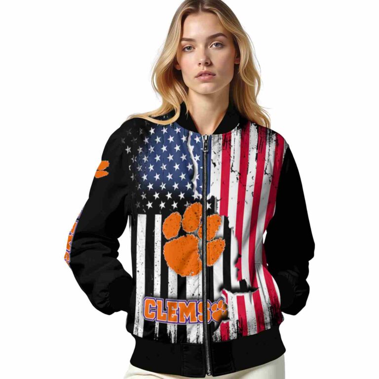 clemson tigers patriotic theme black jacket latest model jacketwow