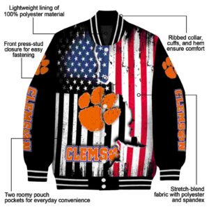 clemson tigers patriotic theme black jacket new arrival jacketwow