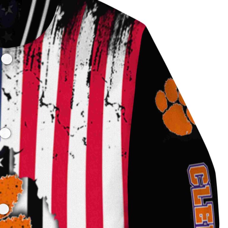 clemson tigers patriotic theme black jacket premium grade jacketwow