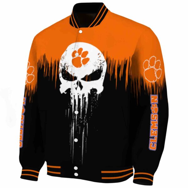 clemson tigers punisher skull orange black white jacket best selling jacketwow