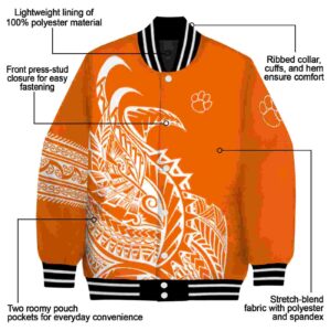 clemson tigers tribal art orange white black jacket new arrival jacketwow