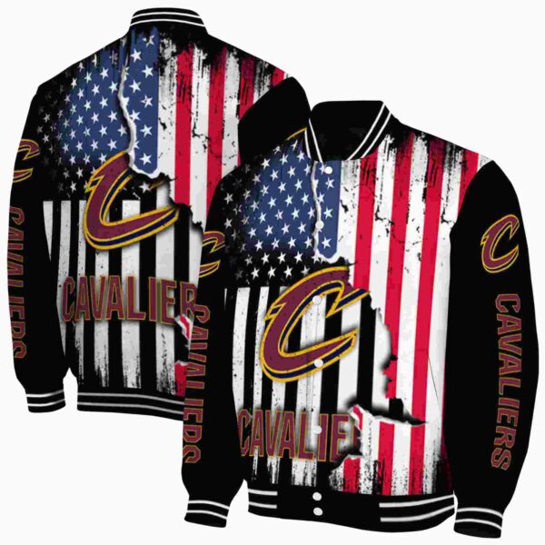 cleveland cavaliers patriotic theme black jacket fashion forward jacketwow