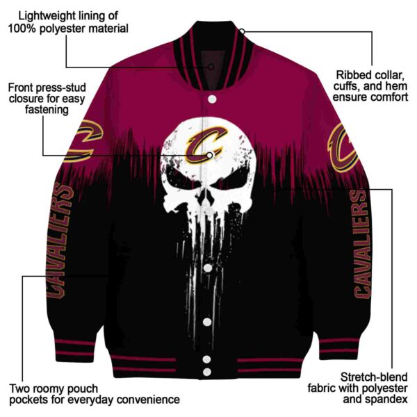 cleveland cavaliers punisher skull wine black white jacket new arrival jacketwow