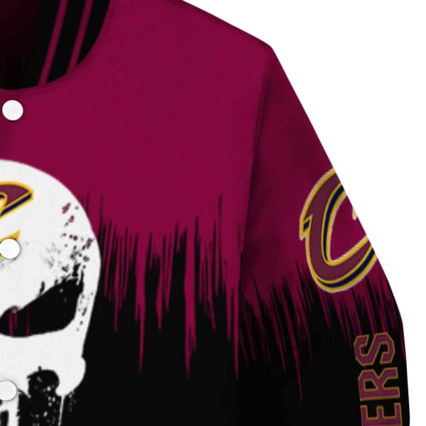 cleveland cavaliers punisher skull wine black white jacket premium grade jacketwow