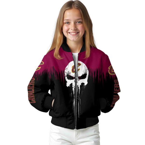 cleveland cavaliers punisher skull wine black white jacket top rated jacketwow