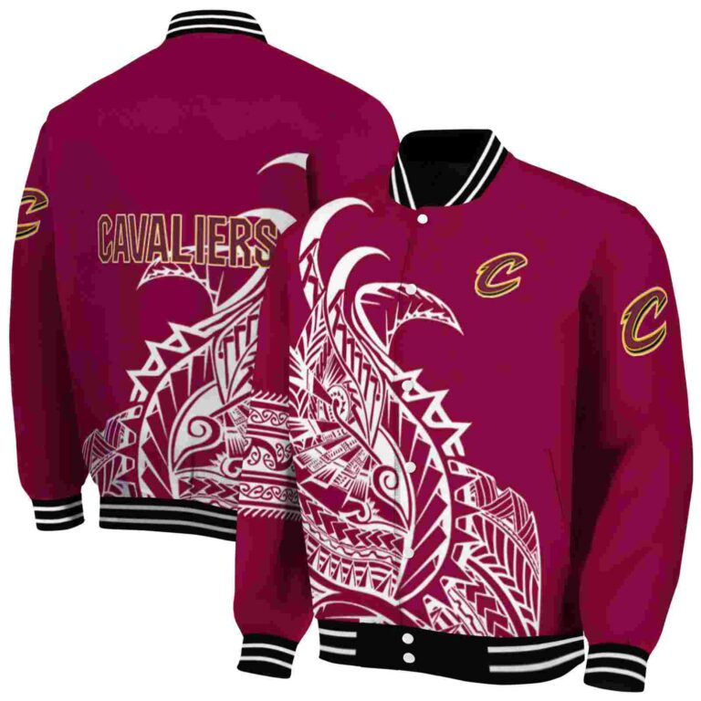 cleveland cavaliers tribal art wine white black jacket fashion forward jacketwow