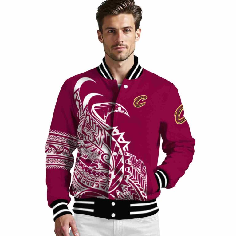 cleveland cavaliers tribal art wine white black jacket high quality jacketwow