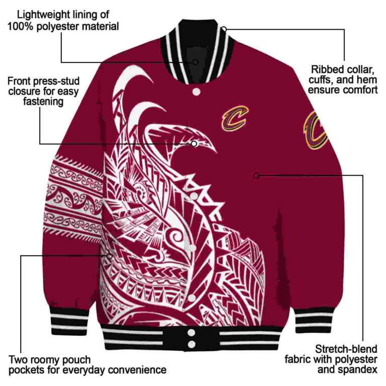 cleveland cavaliers tribal art wine white black jacket new arrival jacketwow