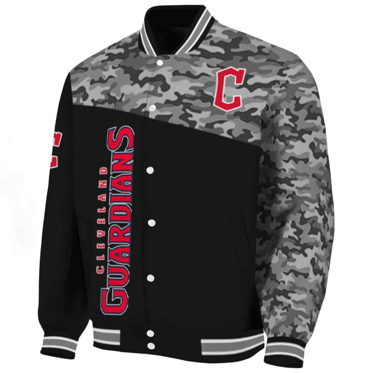 cleveland guardians camo patchwork black jacket best selling jacketwow