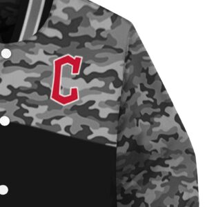 cleveland guardians camo patchwork black jacket premium grade jacketwow