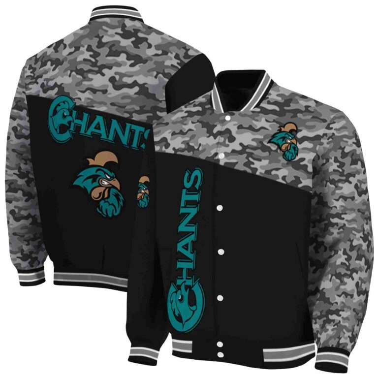 coastal carolina chanticleers camo patchwork black jacket fashion forward jacketwow