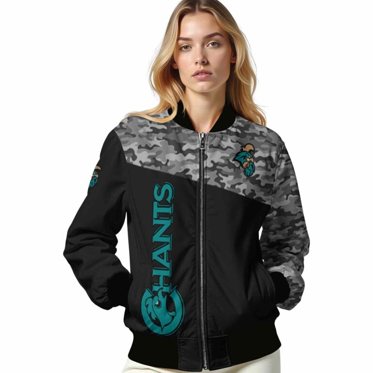 coastal carolina chanticleers camo patchwork black jacket latest model jacketwow