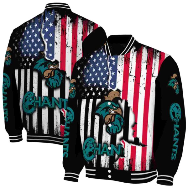 coastal carolina chanticleers patriotic theme black jacket fashion forward jacketwow