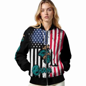 coastal carolina chanticleers patriotic theme black jacket latest model jacketwow