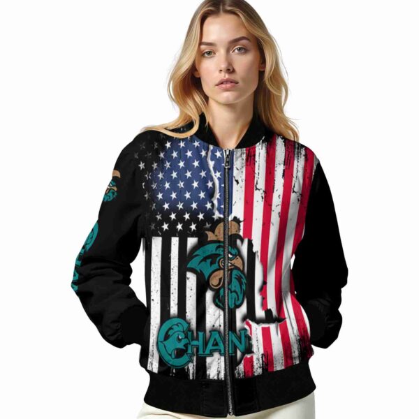 coastal carolina chanticleers patriotic theme black jacket latest model jacketwow