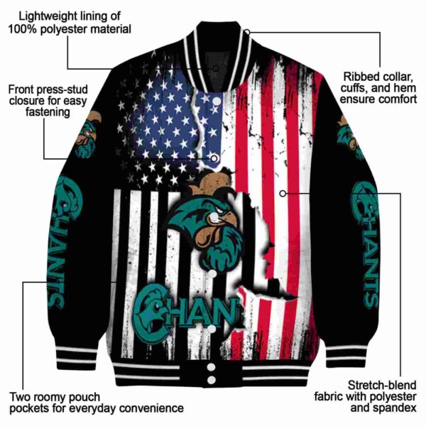 coastal carolina chanticleers patriotic theme black jacket new arrival jacketwow